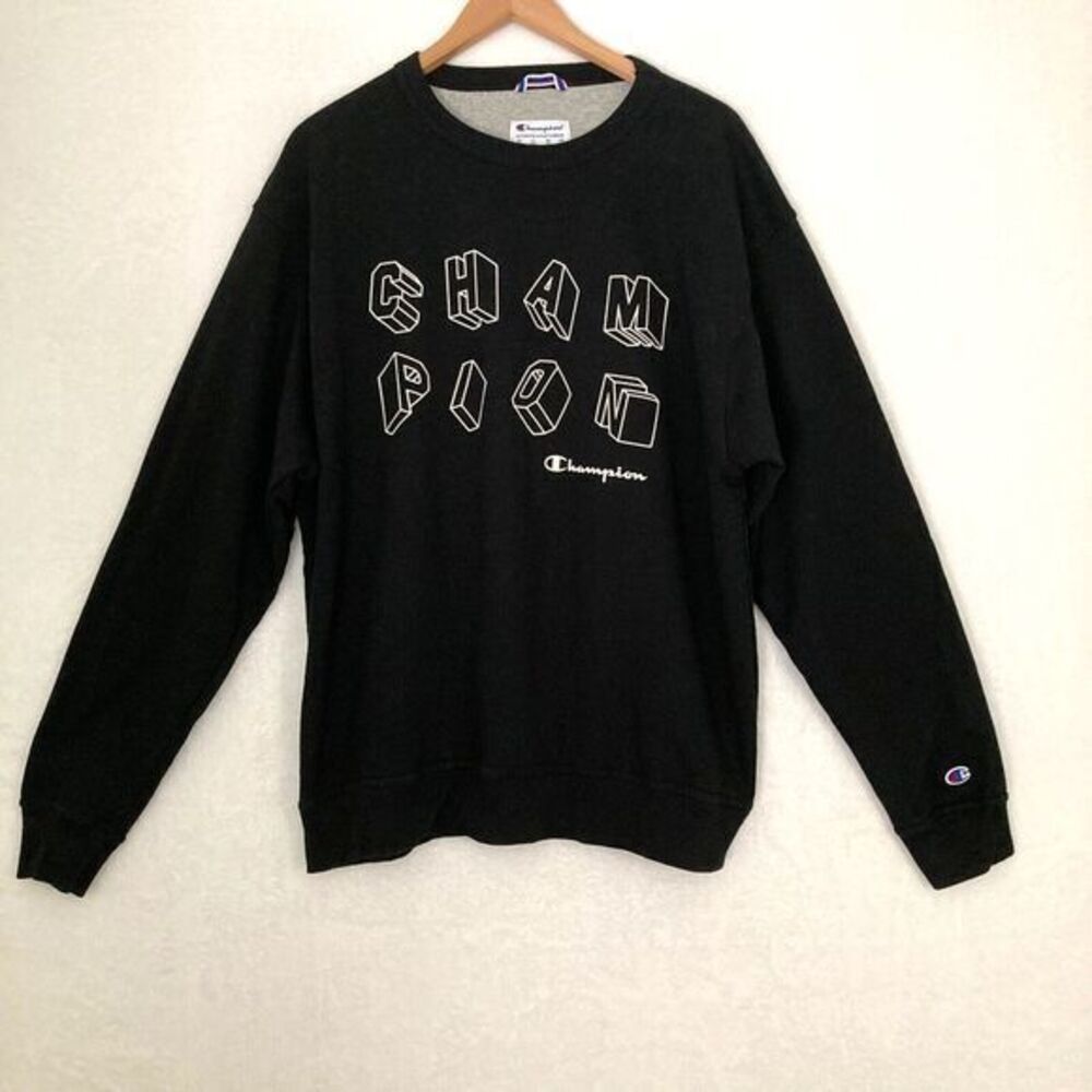 Champion‎ Sweatshirt Men XL Crew Neck Logo Spellout Pullover Sweater